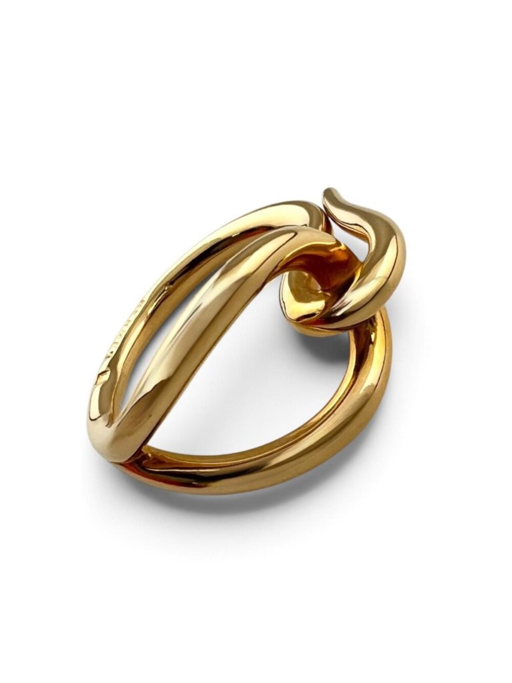 Hermes Jumbo Scarf Ring Metal Gold